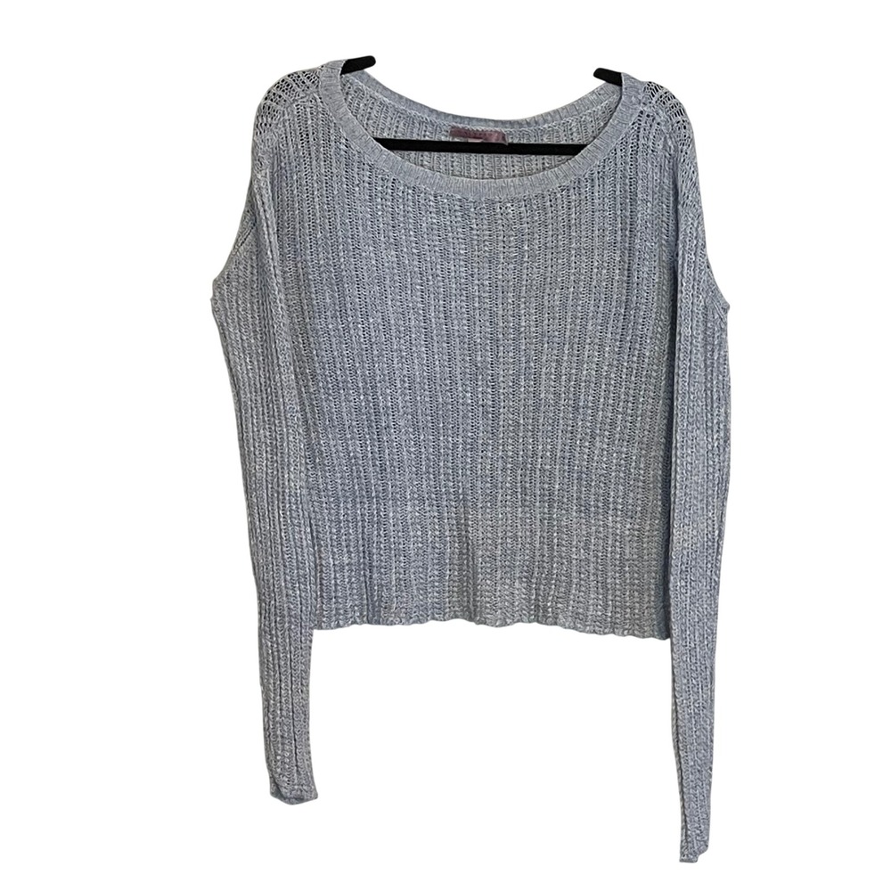 Calypso St Barth Womens Light Blue 100% Linen Open Knit Ribbed Sweater Small